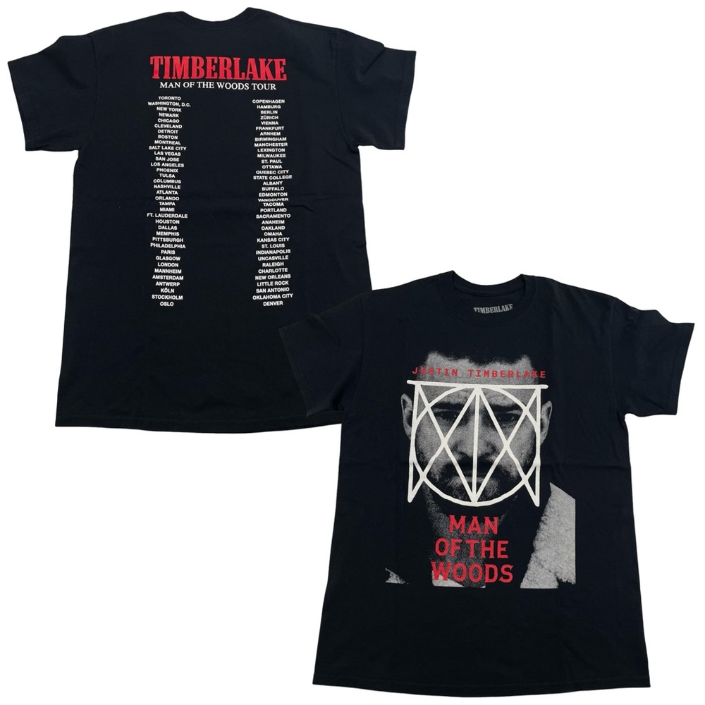 2018 Justin Timberlake “Man of the Woods Tour” Size M Black Tee (Retail $40)